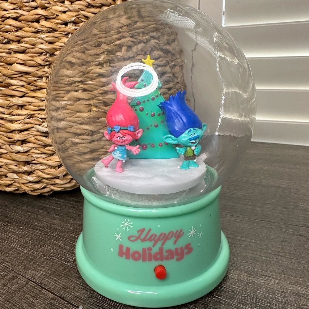Rare Trolls Holiday Waterless Snow Globe - Mint Green “Get back up Again”